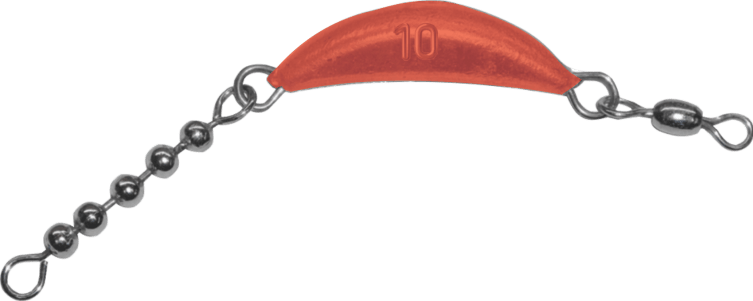10 oz Red Crescent-Sinker-With-Beads