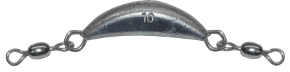 10 oz White Crescent Sinker With Dual Swivels