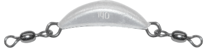 10 oz White Crescent Sinker With Dual Swivels