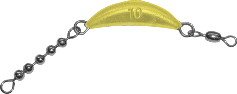 10 oz Yellow Crescent-Sinker-With-Beads