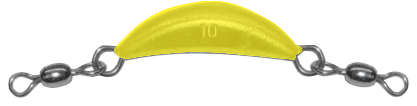 10 oz Yellow Crescent Sinker With Dual Swivels