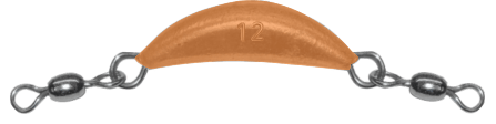 12 oz Orange Crescent Sinker With Dual Swivels