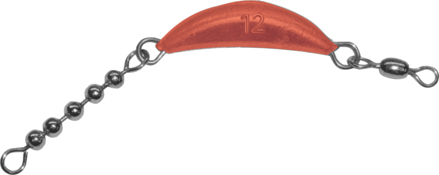 12 oz Red Crescent Sinker With Beads