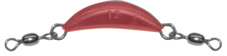 12 oz Red Crescent Sinker With Dual Swivels