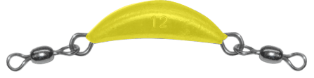12 oz Yellow Crescent Sinker With Dual Swivels