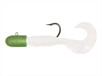 16 oz Chartreuse Bullet Nose Jig with 12 Inch Grub