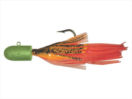 16 oz Chartreuse Bullet Nose Jig with Orange Skirt