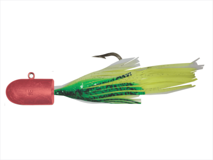 16 oz Red Bullet Nose Jig with Green Skirt