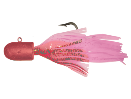 16 oz Red Bullet Nose Jig with Pink Skirt