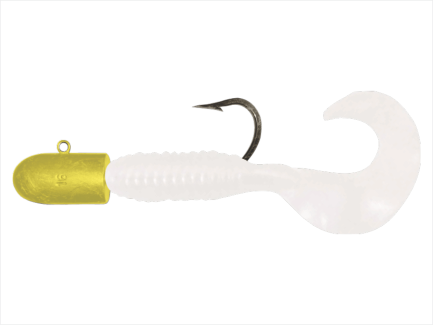 16 oz Red Yellow Nose Jig with 12 Inch Grub