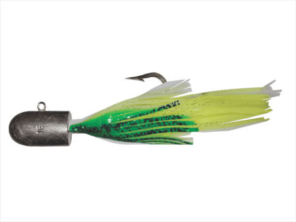 16 oz Uncoated Bullet Nose Jig with Green Skirt