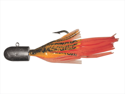 16 oz Uncoated Bullet Nose Jig with Orange Skirt