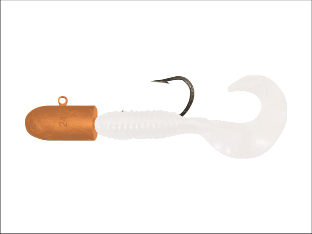 24 oz Bullet Nose Orange Jig with 12 Inch Grub