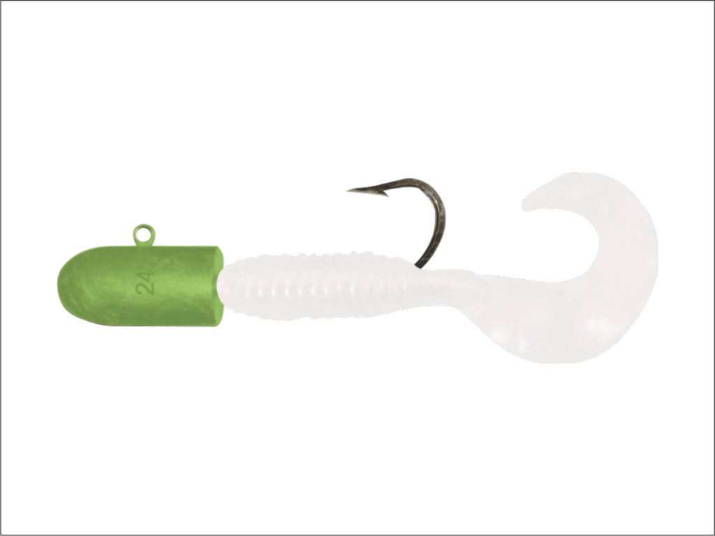 24 oz Chartreuse Bullet Nose Jig with 12 Inch Grub