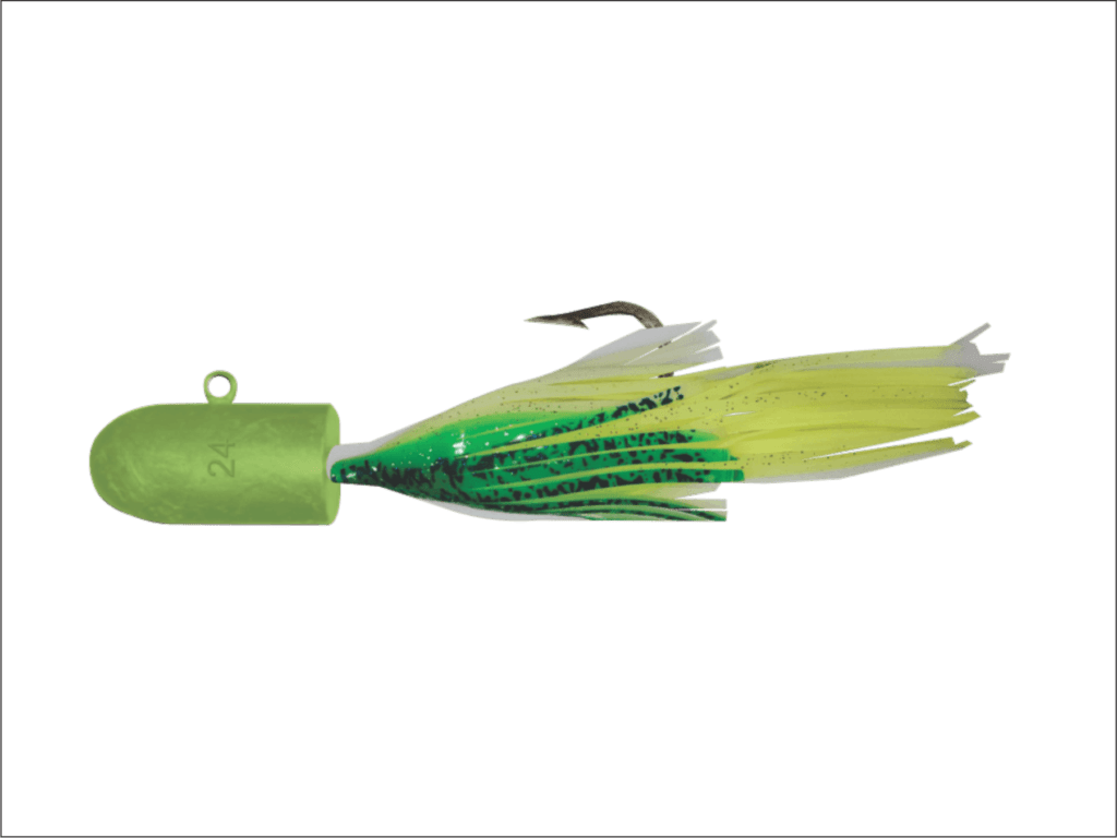 24 oz Chartreuse Bullet Nose Jig with Green Skirt
