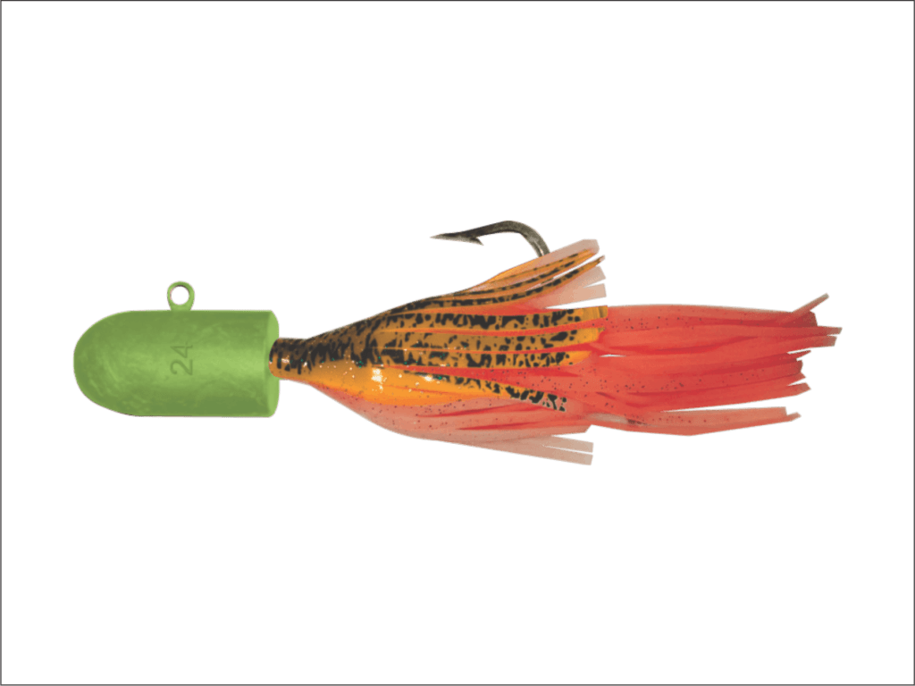 24 oz Chartreuse Bullet Nose Jig with Red Skirt