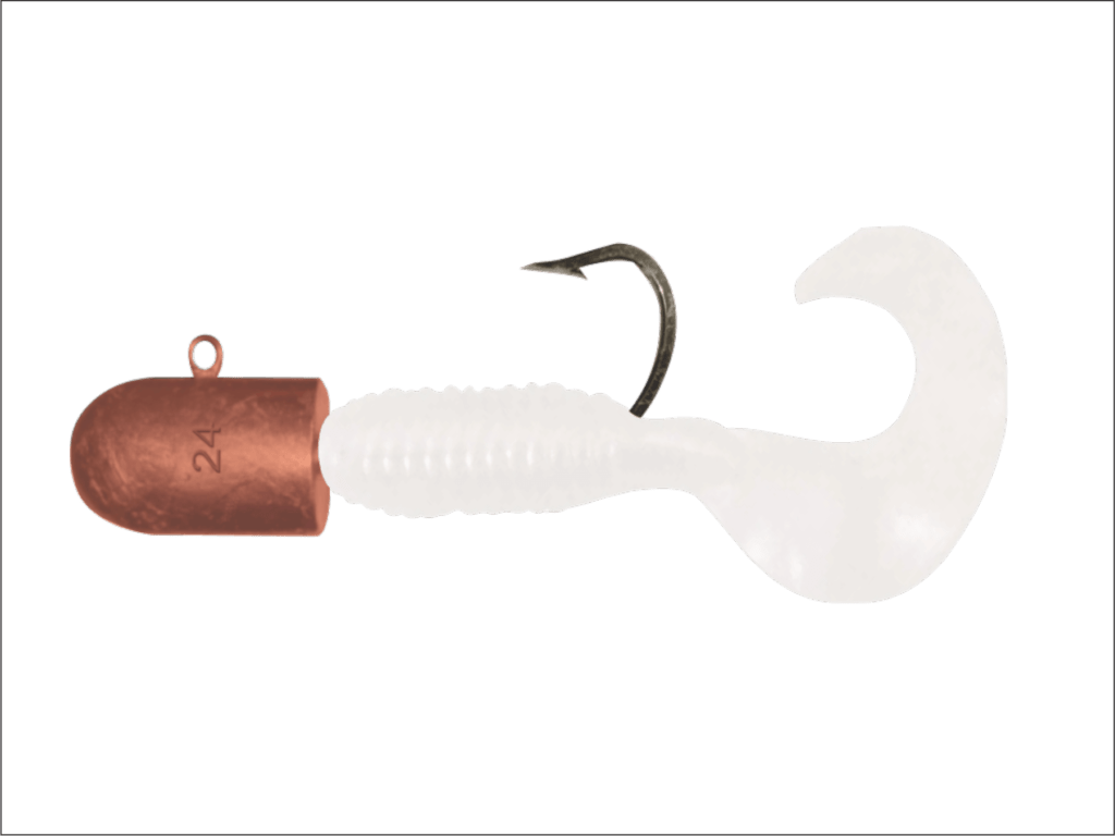 24 oz Orange Bullet Nose Jig with 12 Inch Grub