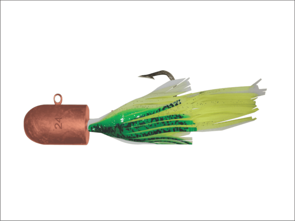 24 oz Red Bullet Nose Jig with Green Skirt