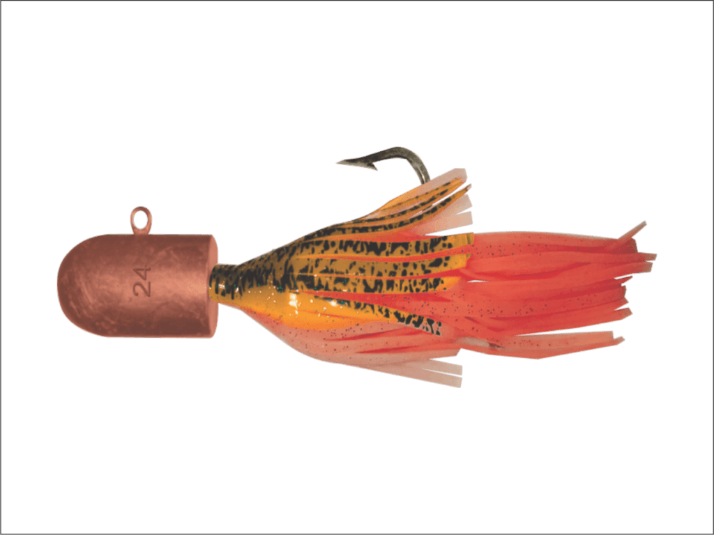 24 oz Red Bullet Nose Jig with Orange Skirt