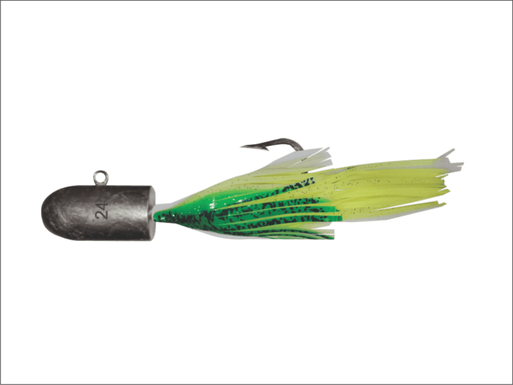 24 oz Uncoated Bullet Nose Jig with Green Skirt