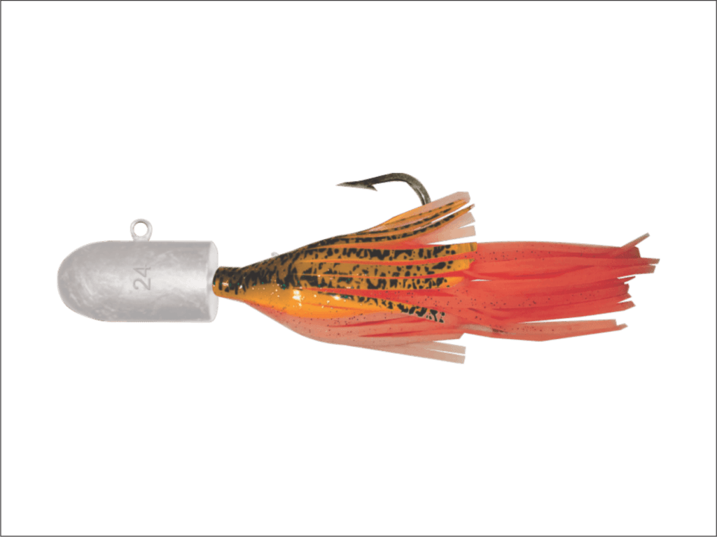 24 oz White Bullet Nose Jig with Orange Skirt