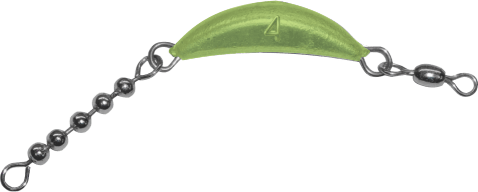 4 oz Chartreuse Crescent Sinker-With-Beads