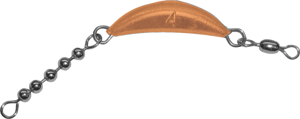 4 oz Orange Crescent Sinker With Beads