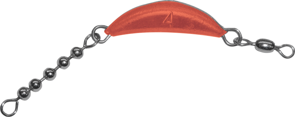 4 oz Red Crescent Sinker With Beads