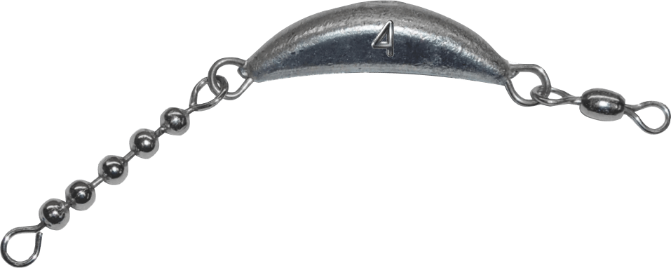 4 oz Uncoated Crescent Sinker With Beads