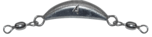 4 oz Uncoated Crescent Sinker With Dual Swivels
