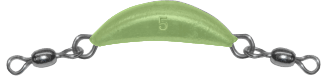 5 oz Chartreuse Crescent Sinker With Dual Swivels