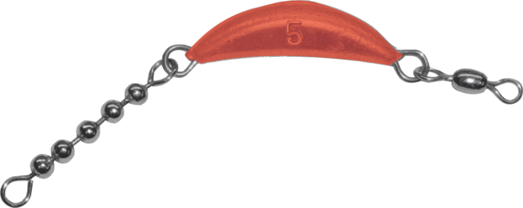 5 oz Red Crescent Sinker With Beads