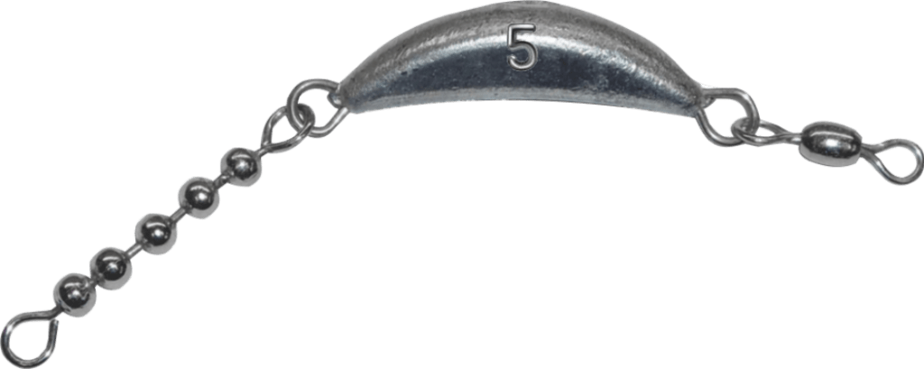 5 oz Uncoated Crescent Sinker With Beads