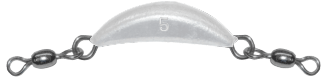 5 oz White Crescent Sinker With Dual Swivels