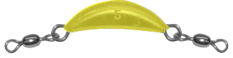 5 oz Yellow Crescent Sinker With Dual Swivels