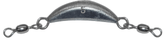 5 oz Uncoated Crescent Sinker With Dual Swivels