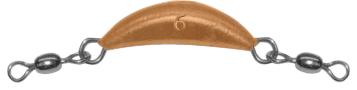 6 oz Orange Crescent Sinker With Dual Swivels