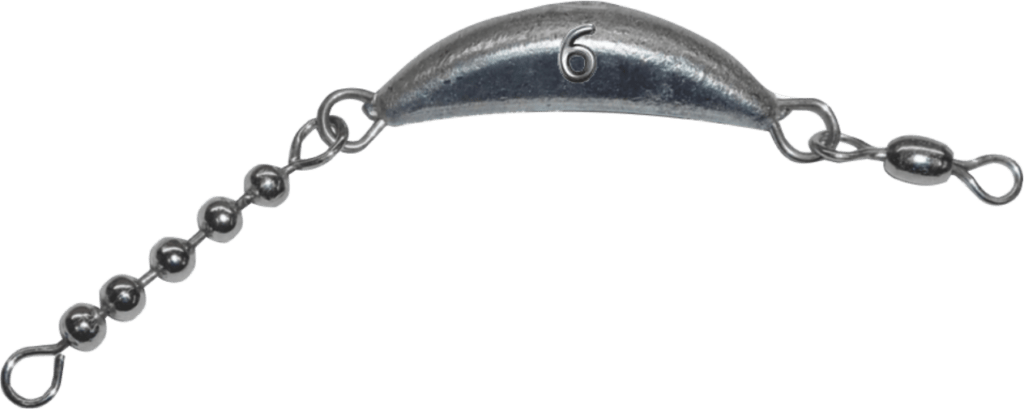 6 oz Uncoated Crescent Sinker With Beads
