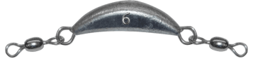 6 oz Uncoated Crescent Sinker With Dual Swivels