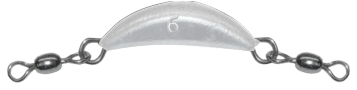 6 oz White Crescent Sinker With Dual Swivels