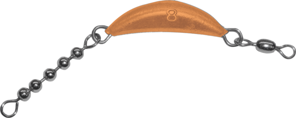 8 oz Orange Crescent Sinker With Beads