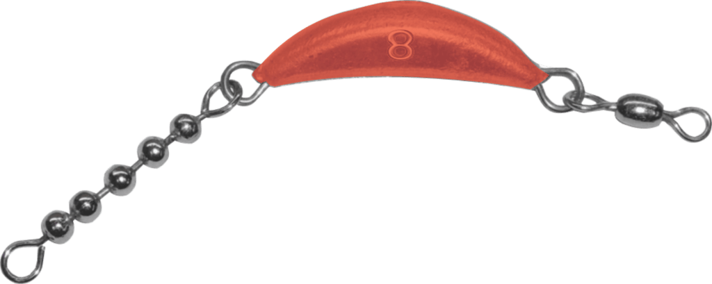 8 oz Red Crescent Sinker With Beads