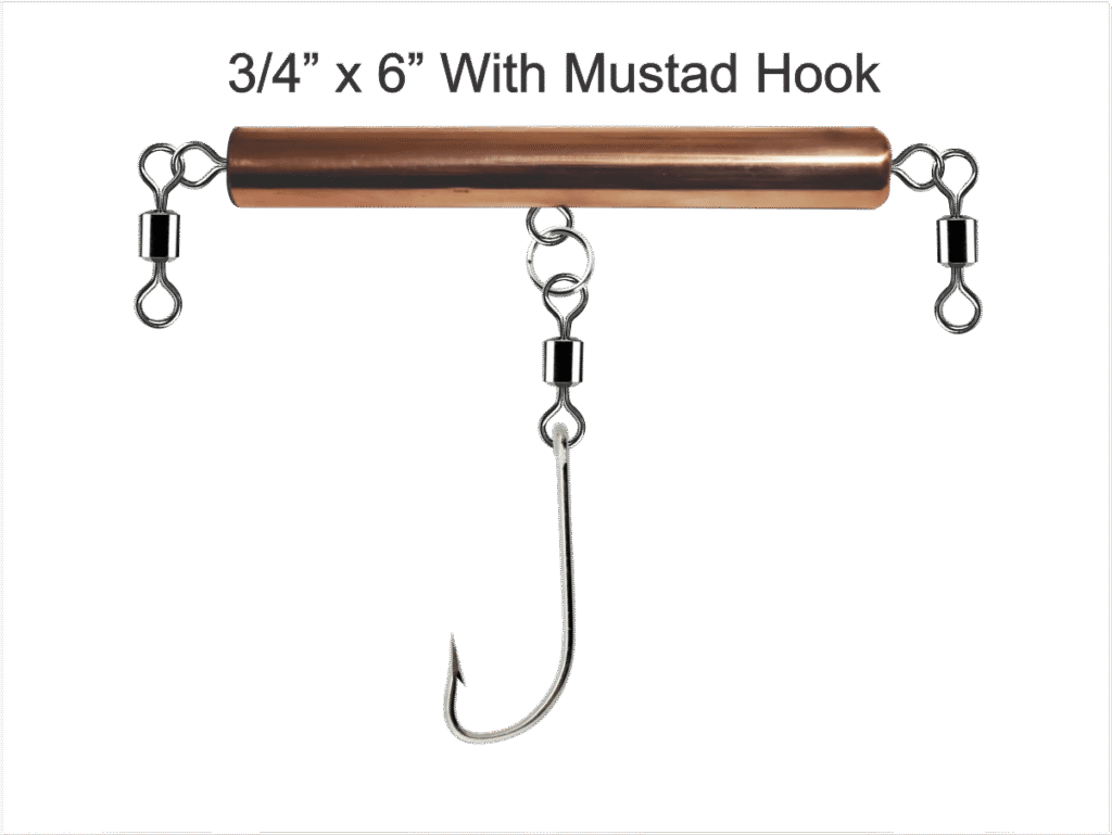 Copper Pipe Jig 3/4 x 6 with Swivels and Mastad Hook