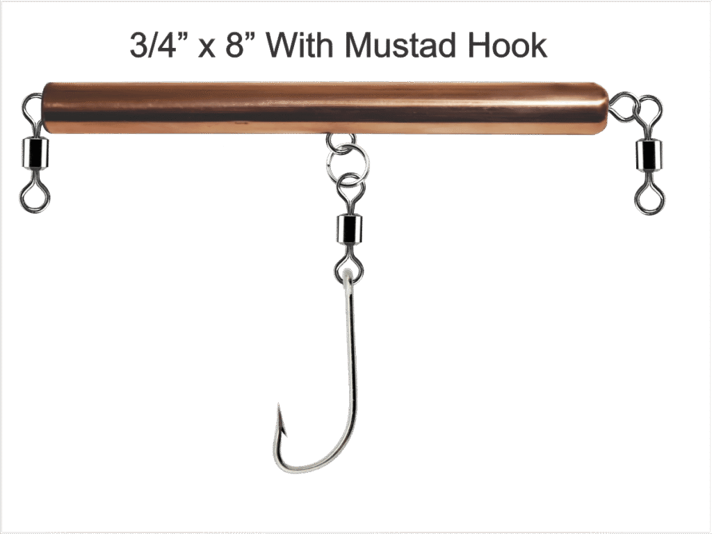 Copper Pipe Jig 3/4 x 8 with Swivels and Mastad Hook