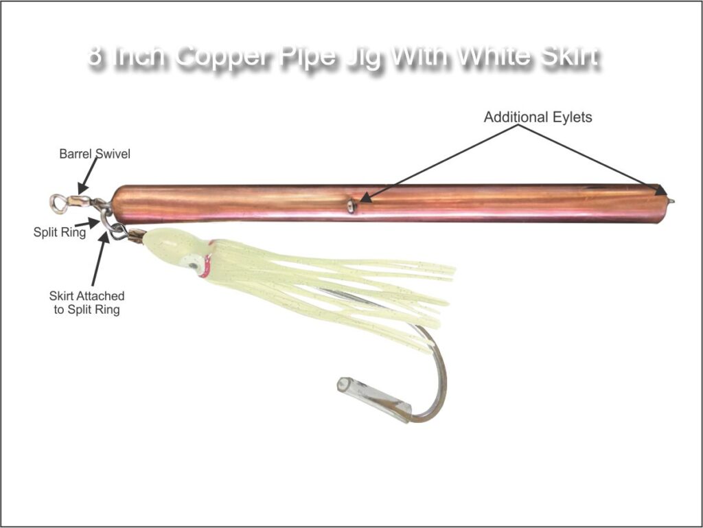 Copper Pipe 8 Inch Jig with Top White Skirt