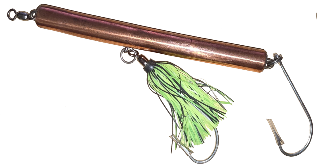 Copper Pipe With Green Offset Hoochie